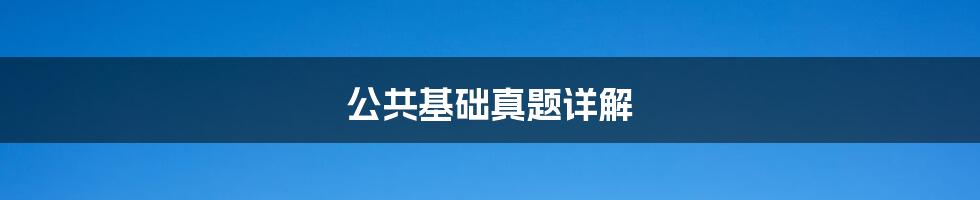 公共基础真题详解