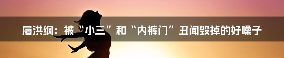 屠洪纲:被“小三”和“内裤门”丑闻毁掉的好嗓子