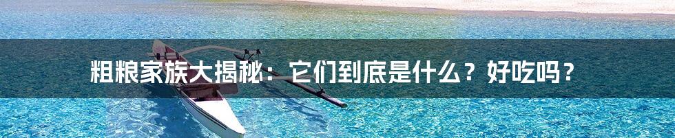 粗粮家族大揭秘：它们到底是什么？好吃吗？