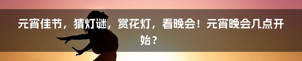 元宵佳节,猜灯谜,赏花灯,看晚会!元宵晚会几点开始?