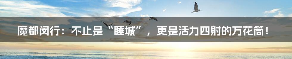 魔都闵行:不止是“睡城”,更是活力四射的万花筒!