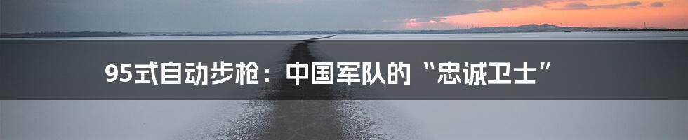 95式自动步枪:中国军队的“忠诚卫士”