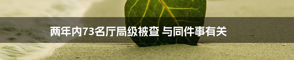 两年内73名厅局级被查 与同件事有关
