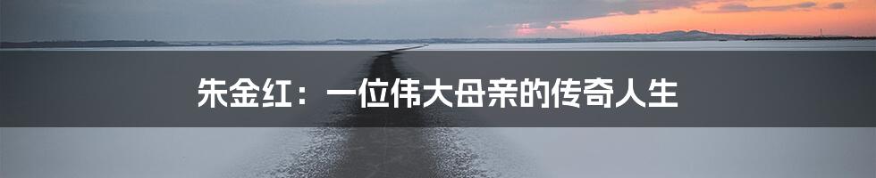 朱金红:一位伟大母亲的传奇人生