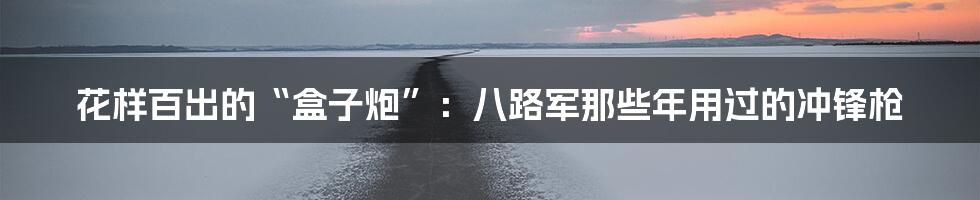 花样百出的“盒子炮”:八路军那些年用过的冲锋枪