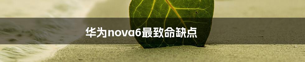 华为nova6最致命缺点