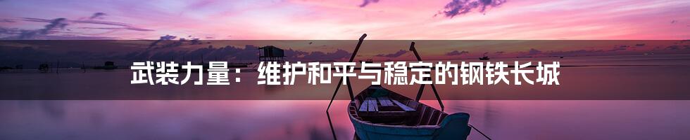 武装力量：维护和平与稳定的钢铁长城