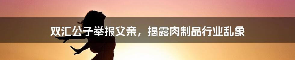 双汇公子举报父亲,揭露肉制品行业乱象