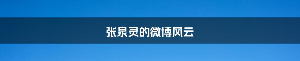 张泉灵的微博风云