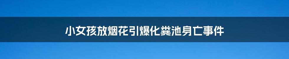 小女孩放烟花引爆化粪池身亡事件