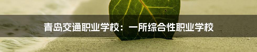 青岛交通职业学校：一所综合性职业学校