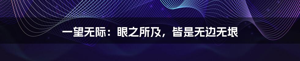 一望无际:眼之所及,皆是无边无垠