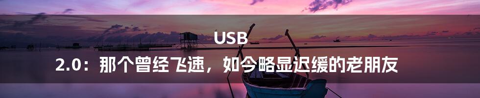 USB 2.0:那个曾经飞速,如今略显迟缓的老朋友