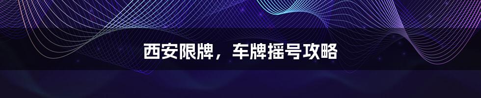 西安限牌,车牌摇号攻略