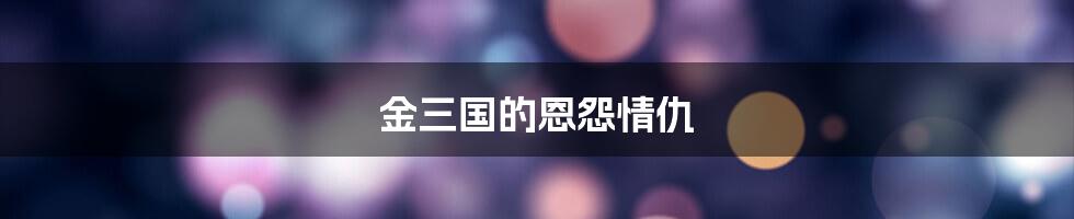 金三国的恩怨情仇