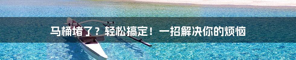 马桶堵了？轻松搞定！一招解决你的烦恼