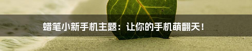 蜡笔小新手机主题:让你的手机萌翻天!