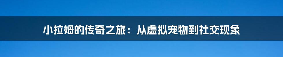 小拉姆的传奇之旅:从虚拟宠物到社交现象