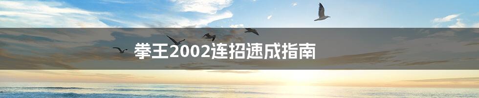 拳王2002连招速成指南