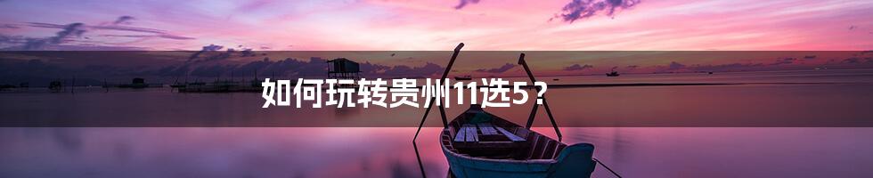 如何玩转贵州11选5?