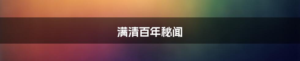 满清百年秘闻