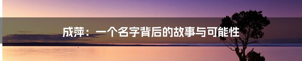 成萍:一个名字背后的故事与可能性