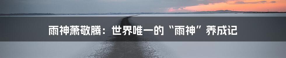 雨神萧敬腾:世界唯一的“雨神”养成记