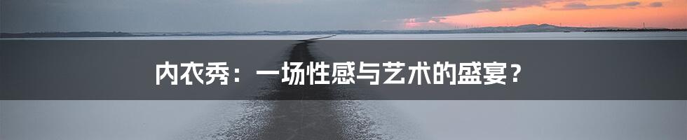 内衣秀:一场性感与艺术的盛宴?