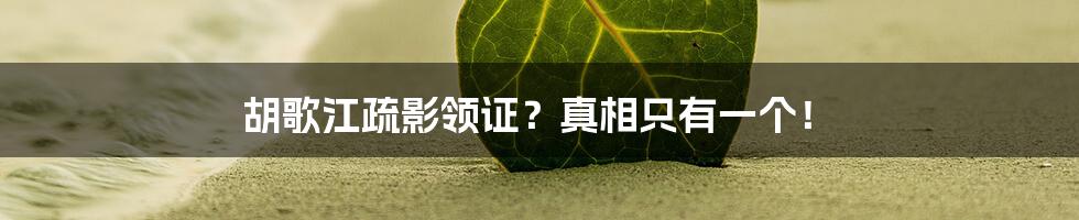 胡歌江疏影领证?真相只有一个!