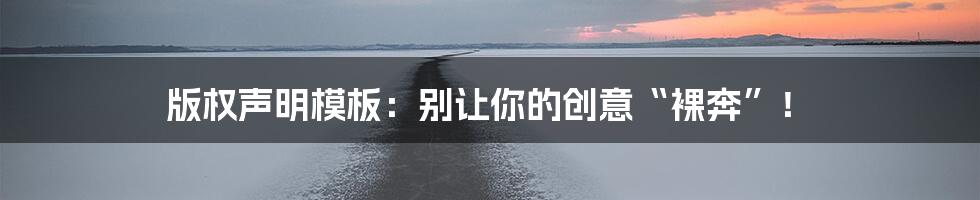 版权声明模板:别让你的创意“裸奔”!