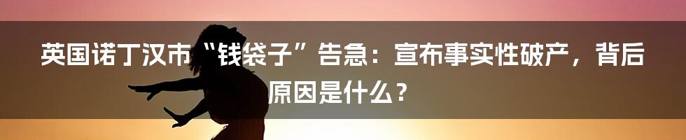 英国诺丁汉市“钱袋子”告急:宣布事实性破产,背后原因是什么?