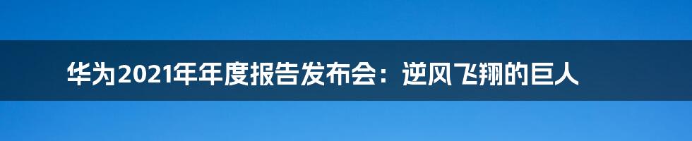 华为2021年年度报告发布会：逆风飞翔的巨人