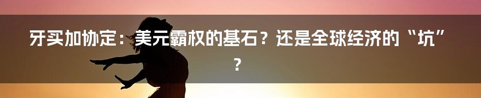 牙买加协定:美元霸权的基石?还是全球经济的“坑”?