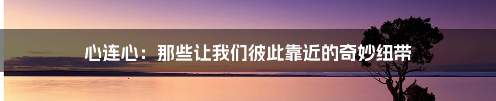 心连心：那些让我们彼此靠近的奇妙纽带