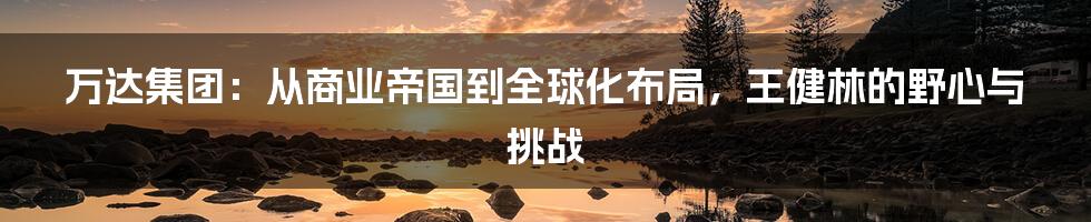万达集团:从商业帝国到全球化布局,王健林的野心与挑战