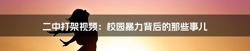 二中打架视频:校园暴力背后的那些事儿