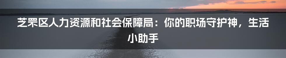 芝罘区人力资源和社会保障局:你的职场守护神,生活小助手