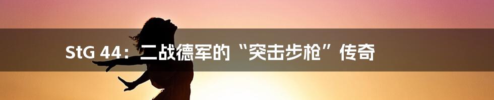 StG 44:二战德军的“突击步枪”传奇