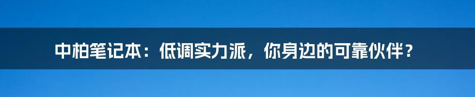 中柏笔记本:低调实力派,你身边的可靠伙伴?