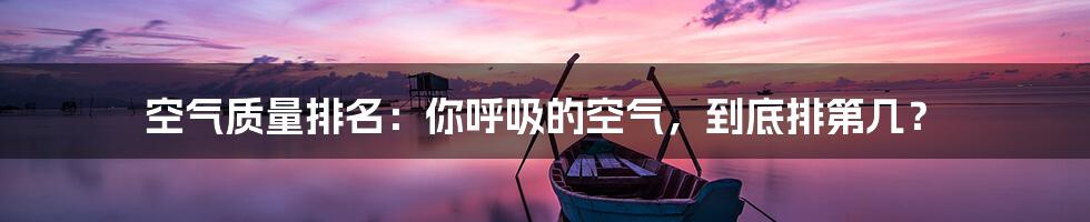 空气质量排名:你呼吸的空气,到底排第几?