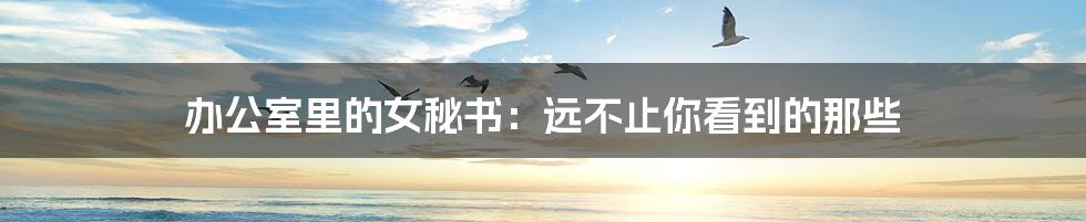 办公室里的女秘书:远不止你看到的那些