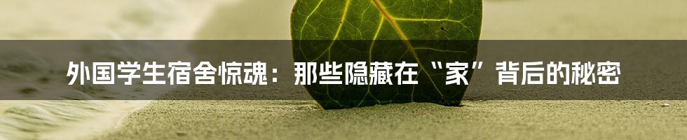 外国学生宿舍惊魂:那些隐藏在“家”背后的秘密