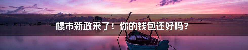 楼市新政来了！你的钱包还好吗？