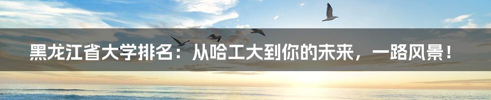 黑龙江省大学排名:从哈工大到你的未来,一路风景!