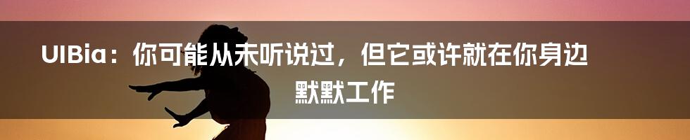 UIBia:你可能从未听说过,但它或许就在你身边默默工作