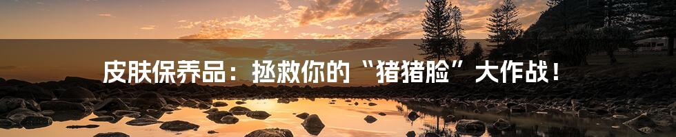 皮肤保养品:拯救你的“猪猪脸”大作战!