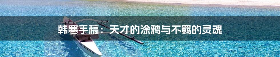 韩寒手稿：天才的涂鸦与不羁的灵魂