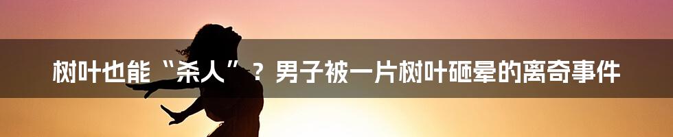 树叶也能“杀人”?男子被一片树叶砸晕的离奇事件