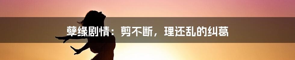 孽缘剧情:剪不断,理还乱的纠葛