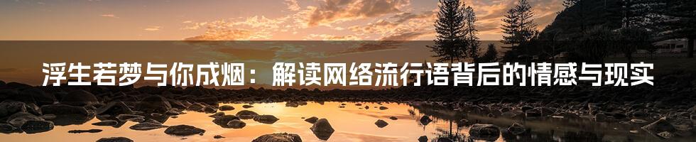 浮生若梦与你成烟:解读网络流行语背后的情感与现实